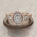 14k Rose Gold 1.75ctw Oval Diamond Halo Ring