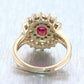 Vintage Estate 14k Yellow Gold 1.50ctw Diamond & Ruby Cocktail Ring