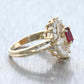 Vintage Estate 14k Yellow Gold 1.50ctw Diamond & Ruby Cocktail Ring