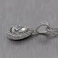 Pear Shape 0.69ct GIA 14k White Gold 0.94ctw Diamond Halo Teardrop 19" Necklace