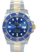 2015 MINT BOX PAPERS Rolex Submariner Blue Ceramic 116613 Two Tone Gold Watch