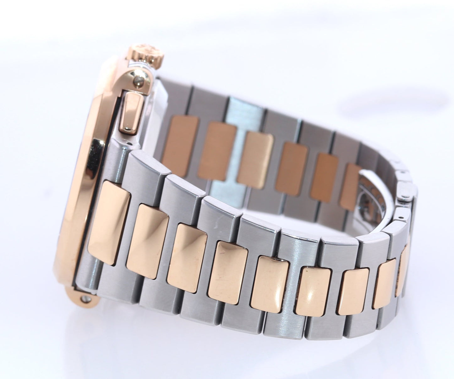 MINT 2015 PAPERS 5980/1AR-001 Patek Philippe Nautilus Rose Gold Two Tone Blue Watch