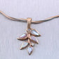 Na Hoku 14k Rose & White Gold Heliconia Leaf Twisted Omega 17" Necklace