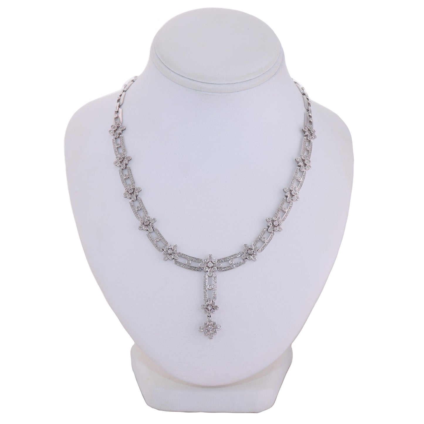 14k White Gold 2.50ctw Diamond 16" Bridal Necklace