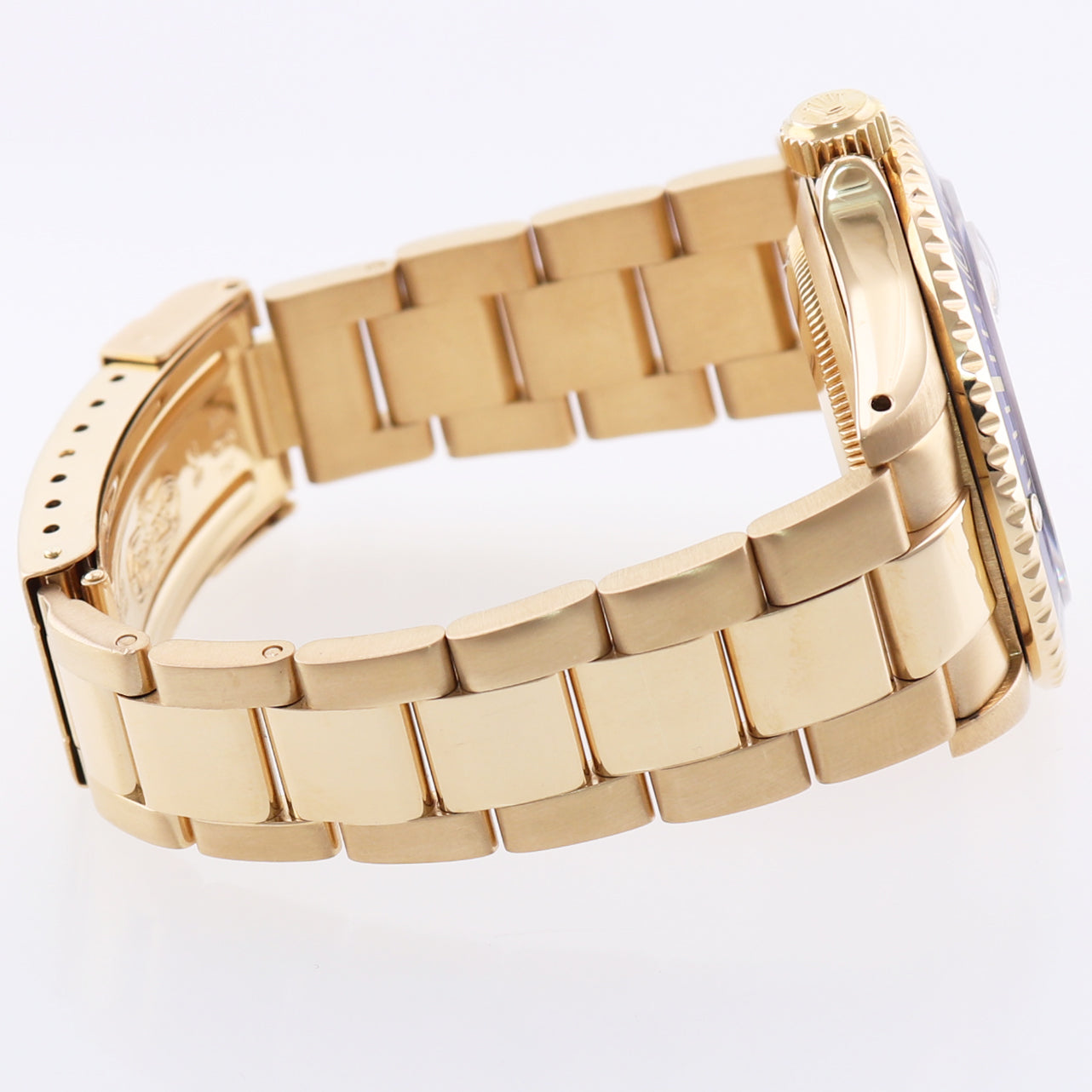 Rolex 16618 Submariner Yellow Gold Blue Champagne Serti Diamond 40MM Watch Box