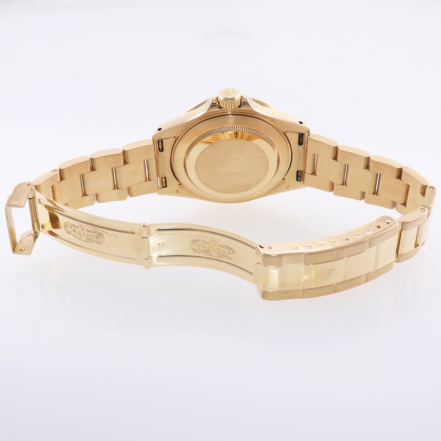 Rolex 16618 Submariner Yellow Gold Blue Champagne Serti Diamond 40MM Watch Box
