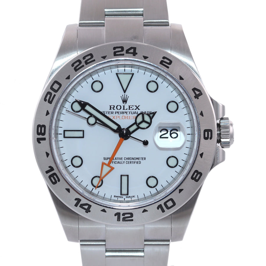 MINT 2019 PAPERS Rolex Explorer II 42mm 216570 Polar White Dial Steel Watch Box