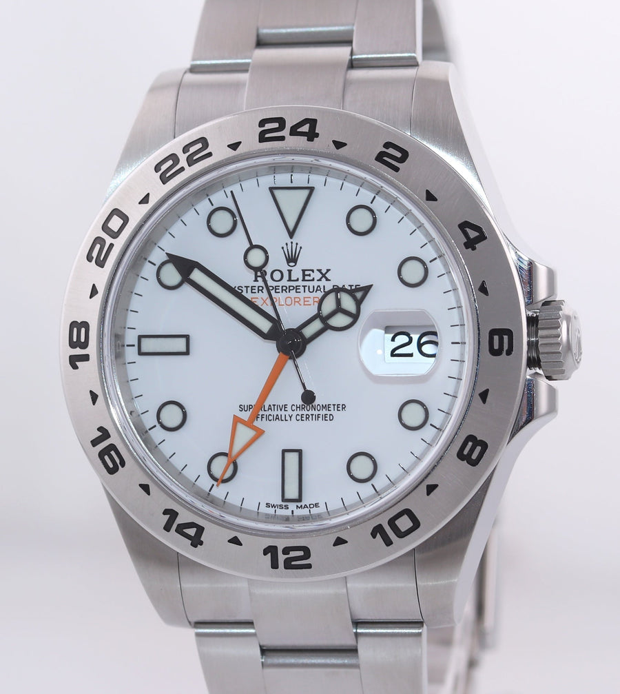 MINT 2019 PAPERS Rolex Explorer II 42mm 216570 Polar White Dial Steel Watch Box