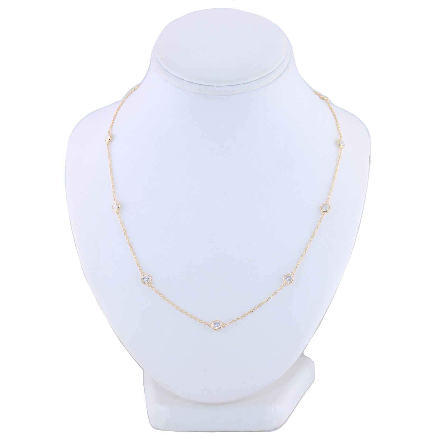 14k Yellow Gold 2.10ctw Diamond By The Yard 18" Necklace