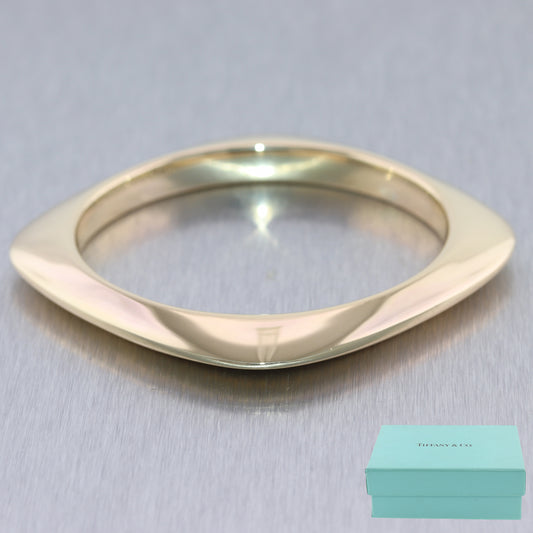 Tiffany & Co. 50.9g 18k Yellow Gold Cushion Square Bangle Bracelet