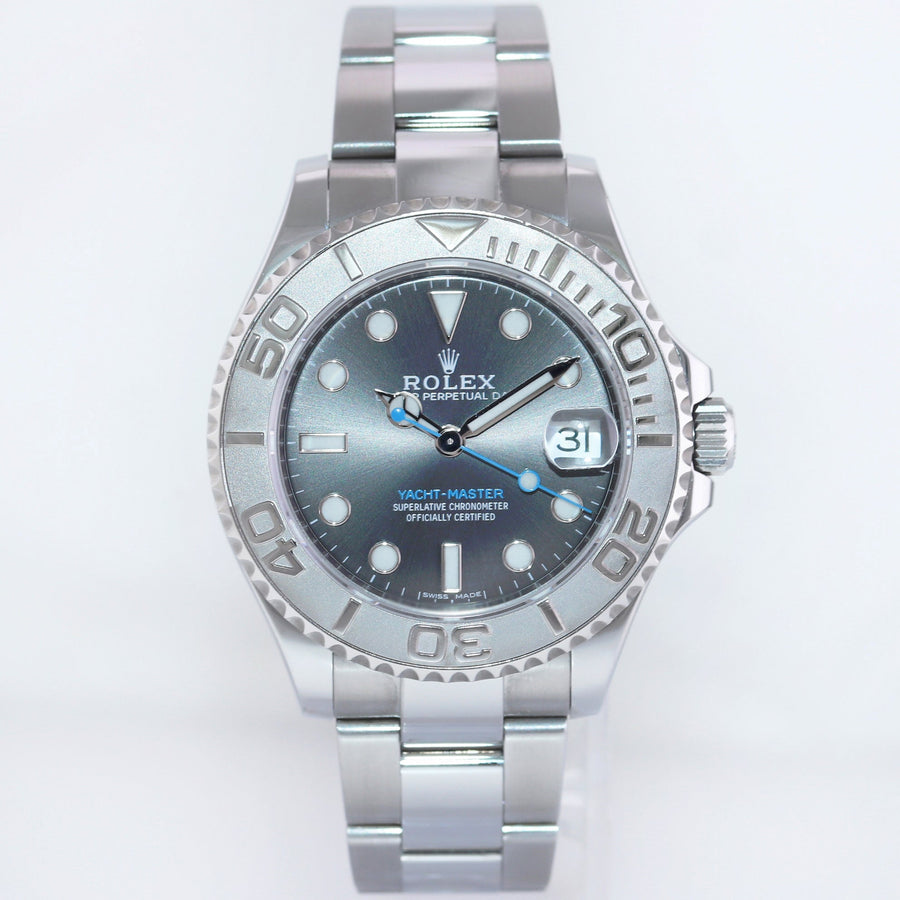 MINT 2020 Rolex Yacht-Master 268622 Steel Rhodium 37MM Blue Hand Watch Box