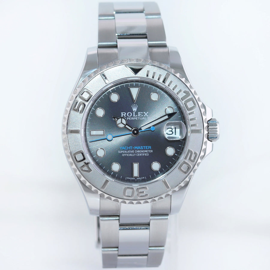 MINT 2020 Rolex Yacht-Master 268622 Steel Rhodium 37MM Blue Hand Watch Box