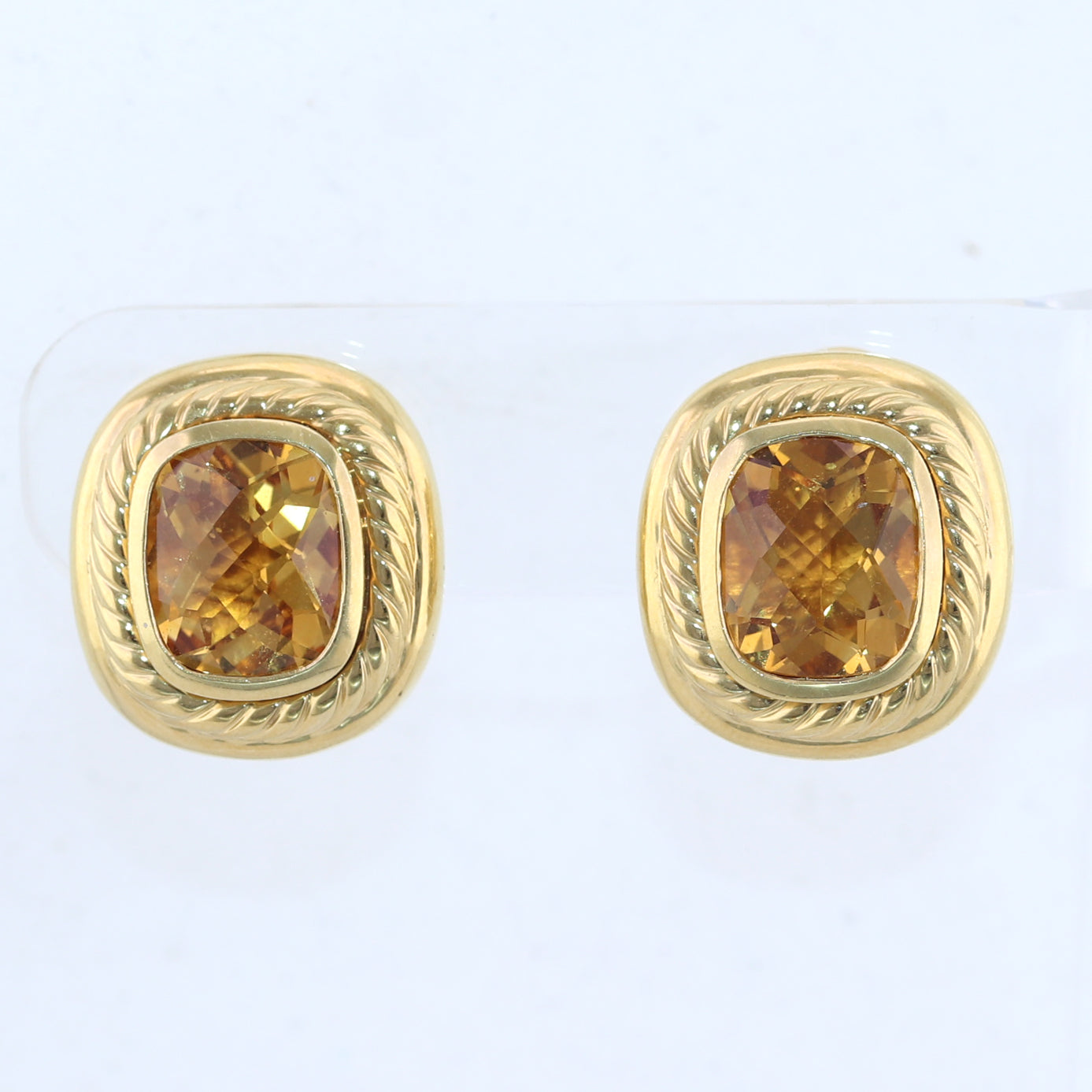David Yurman 18k Yellow Gold Citrine Earrings