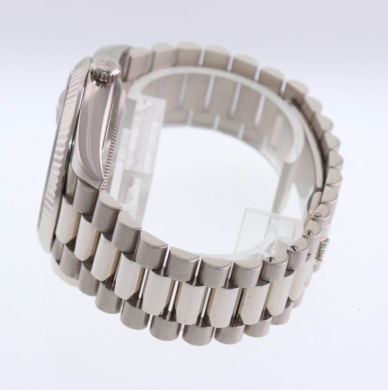 2021 MINT Rolex Day Date 40 White Gold President Black Diamond Baguette 228239 Watch