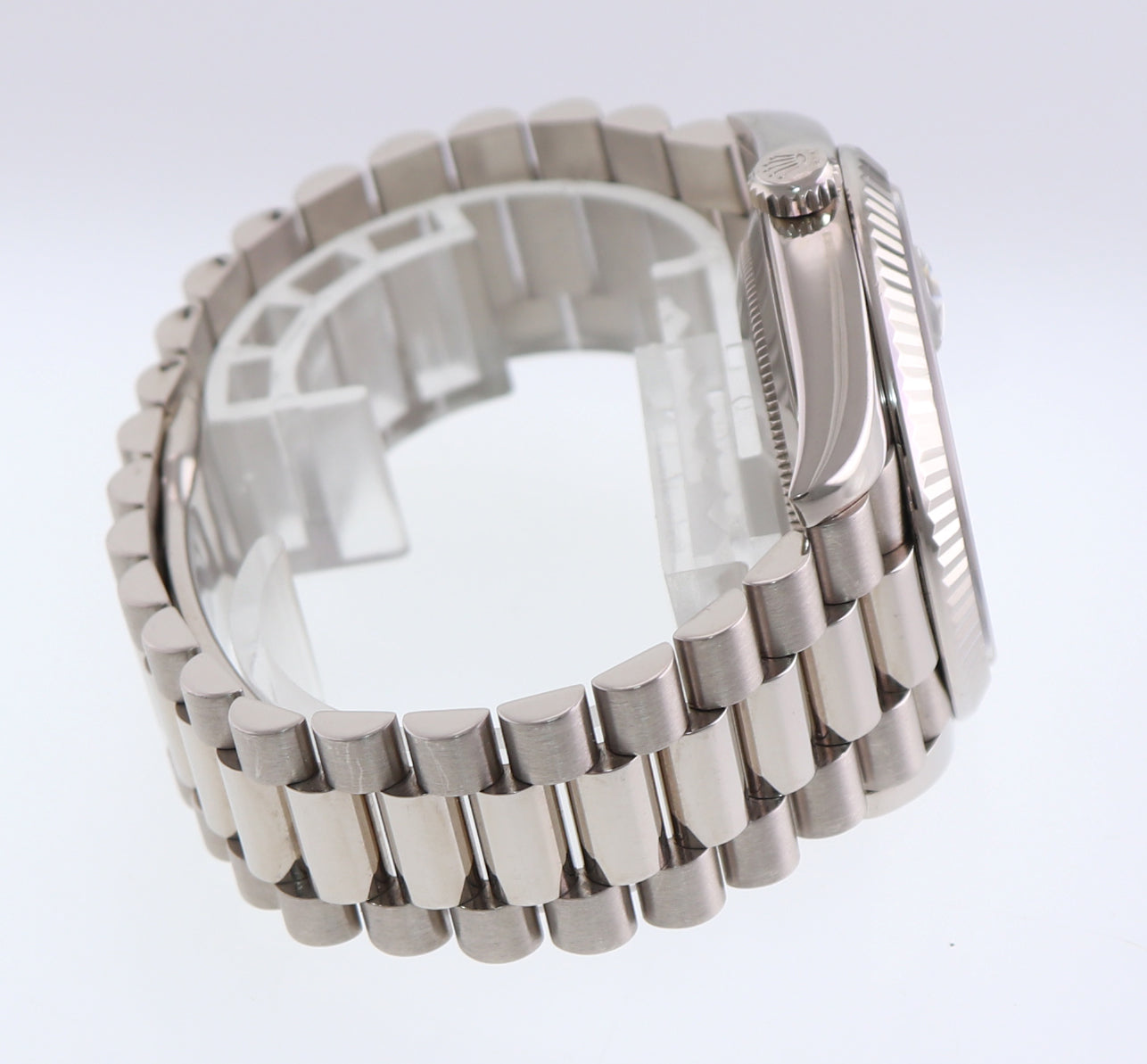 2021 MINT Rolex Day Date 40 White Gold President Black Diamond Baguette 228239 Watch