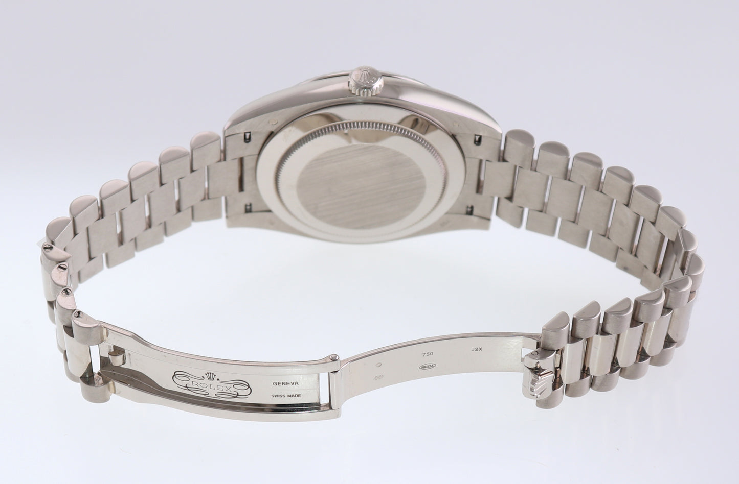 2021 MINT Rolex Day Date 40 White Gold President Black Diamond Baguette 228239 Watch