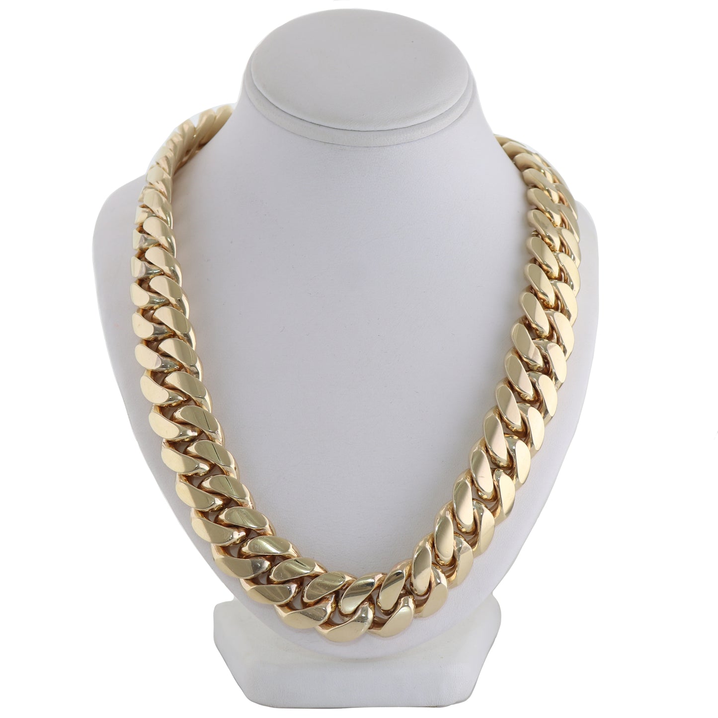 551g Men's 14k Yellow Gold Solid Cuban Chain Link 21" Necklace