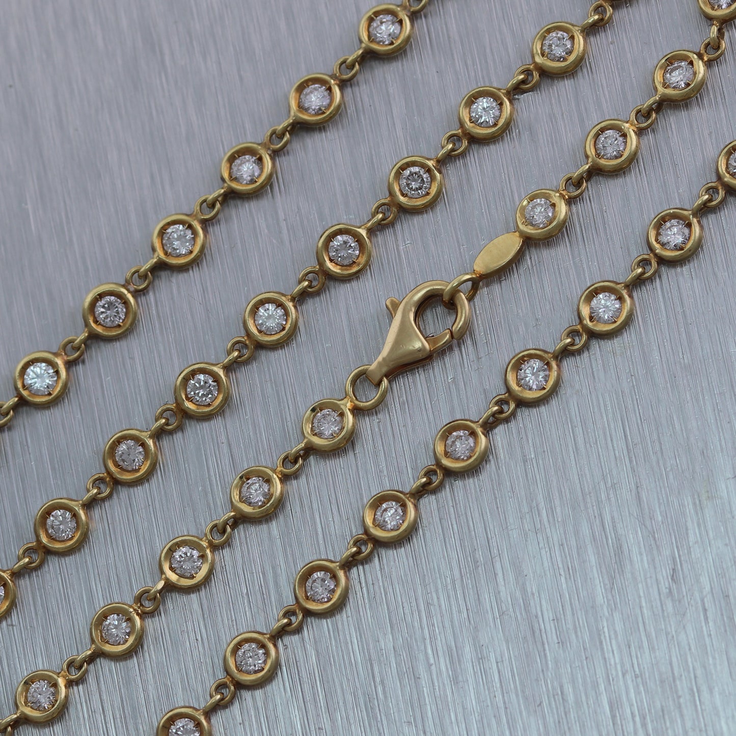 18k Yellow Gold 3.75ctw Diamonds By The Yard 16" Necklace