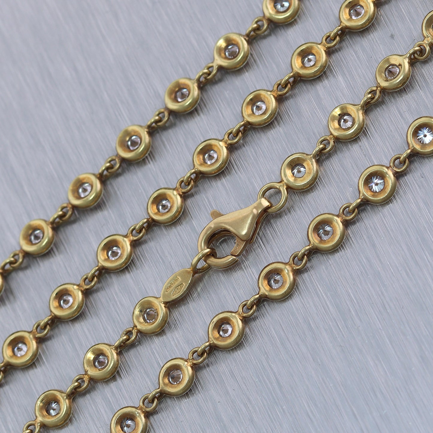 18k Yellow Gold 3.75ctw Diamonds By The Yard 16" Necklace