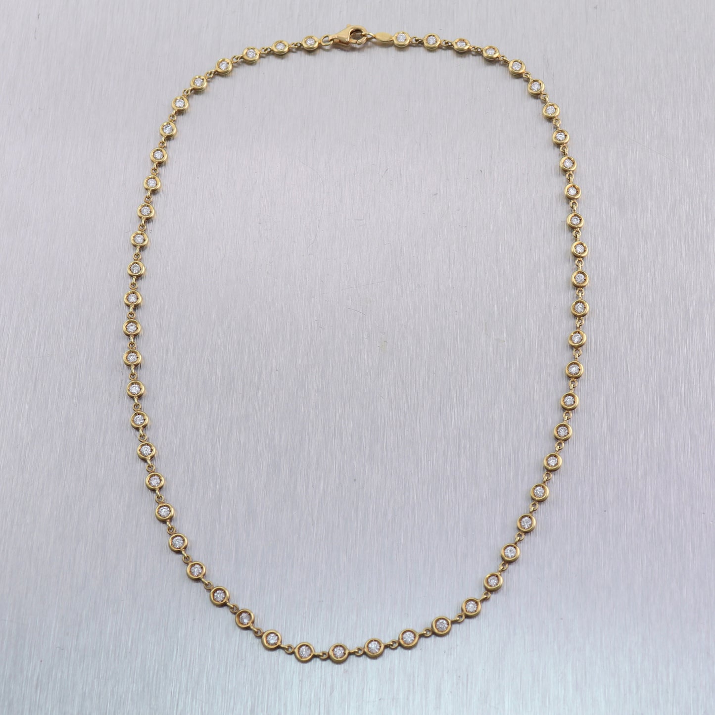 18k Yellow Gold 3.75ctw Diamonds By The Yard 16" Necklace