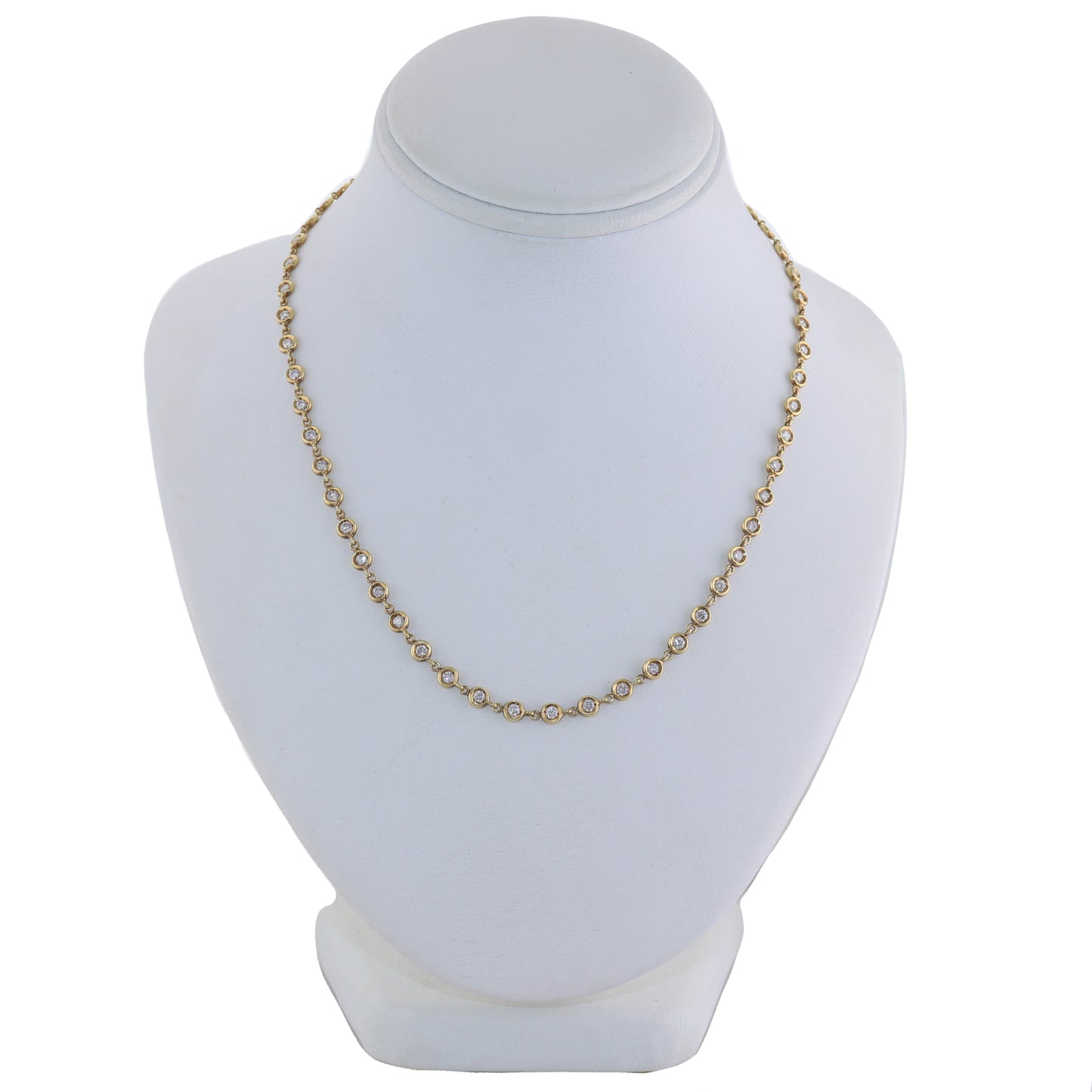 18k Yellow Gold 3.75ctw Diamonds By The Yard 16" Necklace