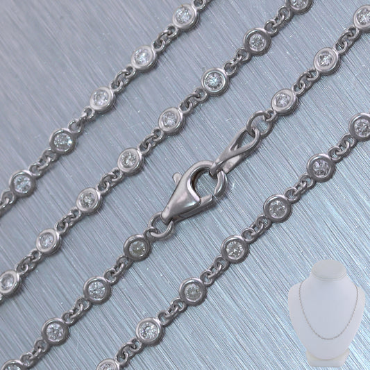18k White Gold 1.92ctw Diamonds By The Yard 18" Necklace