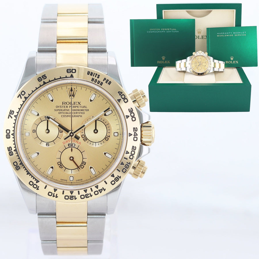 MINT 2022 Rolex Daytona 116503 Champagne Chronograph Two Tone Steel Gold Watch