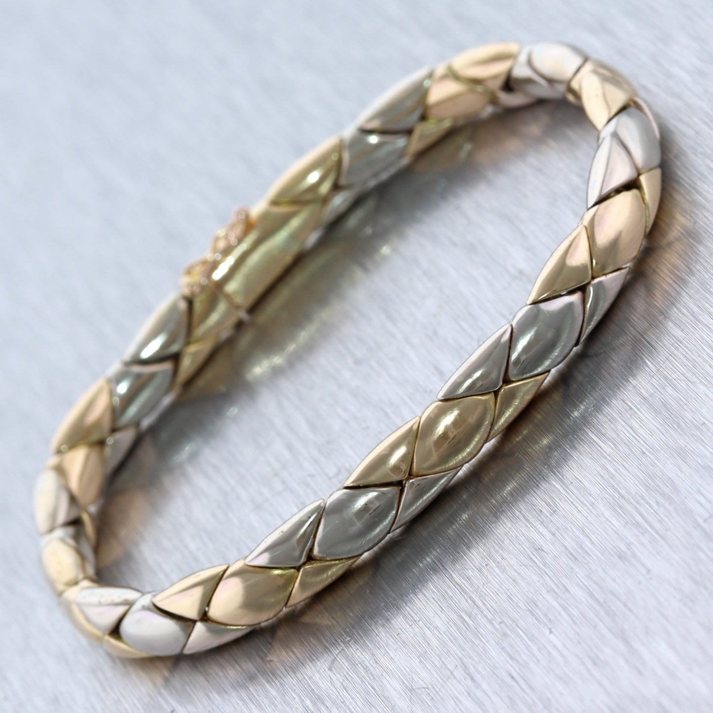 Vintage Cartier 18k Yellow & White Gold Braided Chain Bracelet