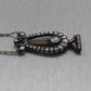 Antique Victorian Silver & 14k Yellow Gold Rose Cut Diamond Harp 21.5" Necklace