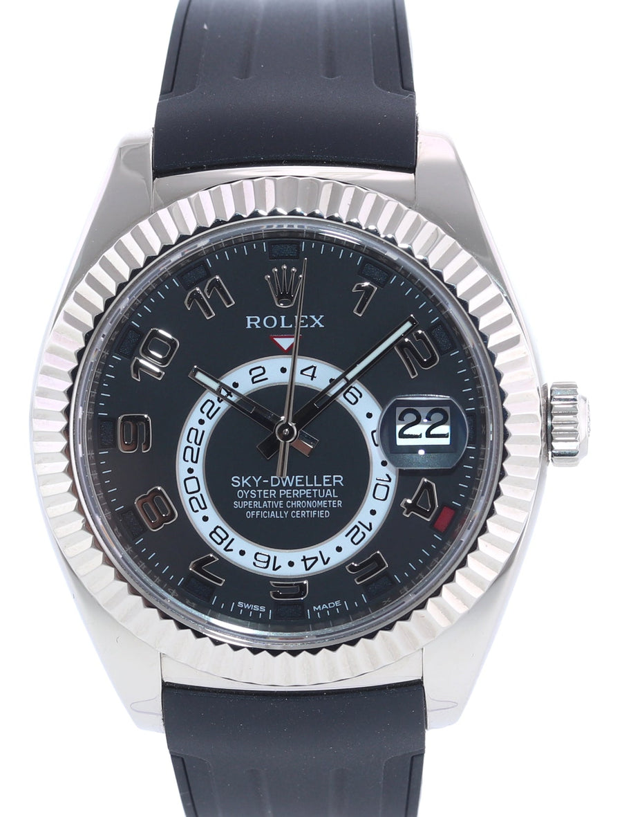 MINT Rolex Sky-Dweller White Gold 326139 42mm Black Watch Box