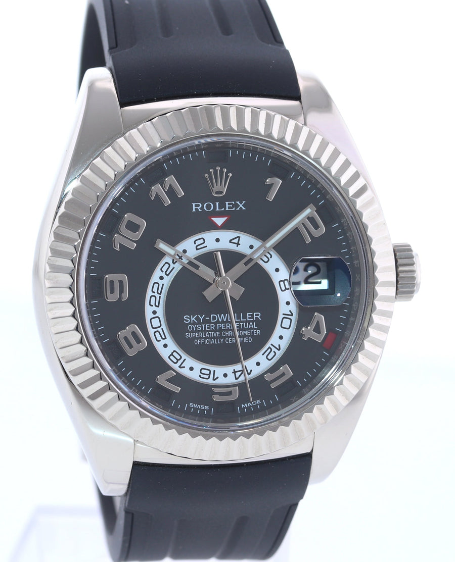 MINT Rolex Sky-Dweller White Gold 326139 42mm Black Watch Box
