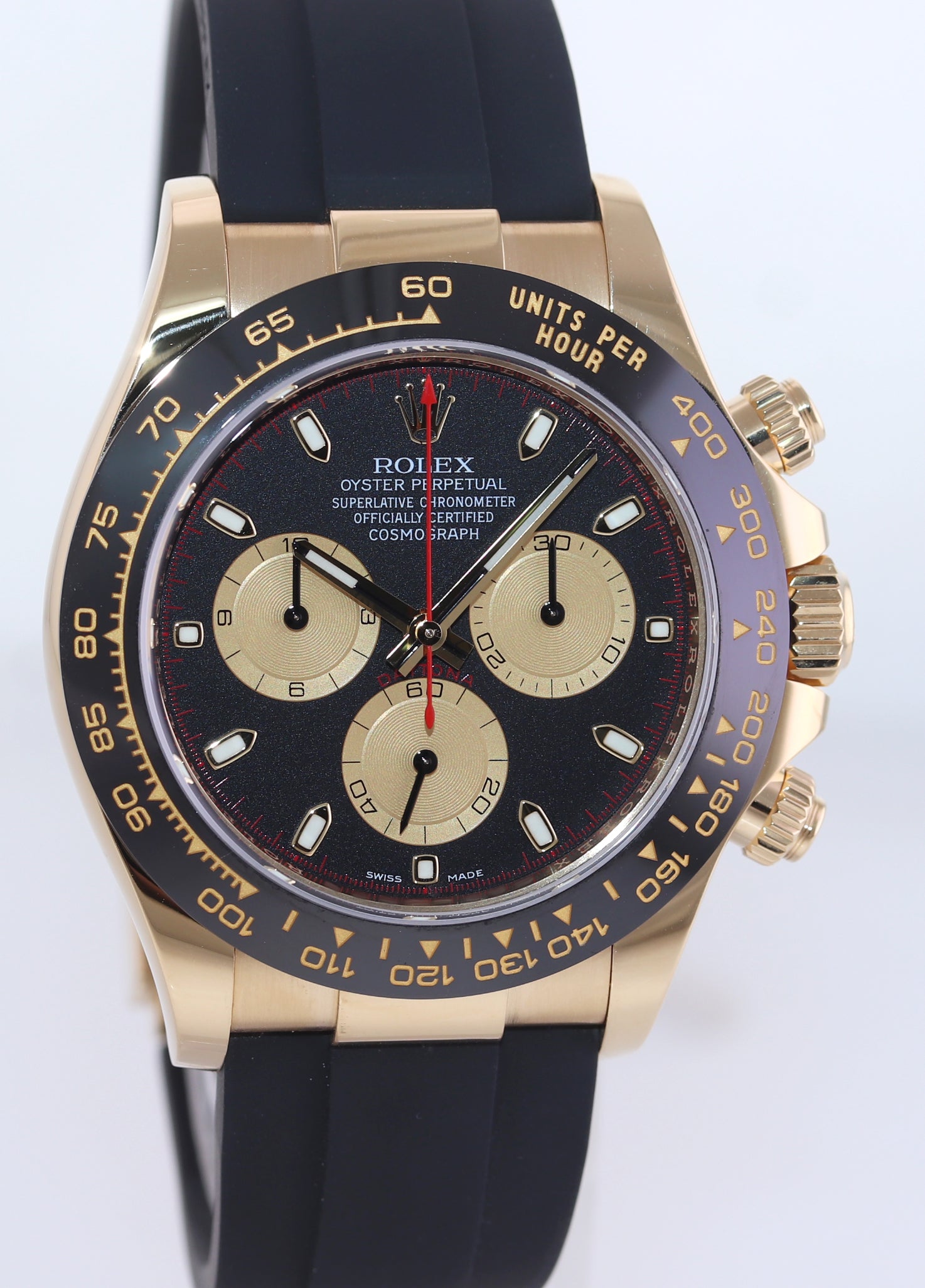 MINT PAPERS 2021 Rolex Daytona 116518LN Gold Paul Newman Oysterflex Black Watch Box
