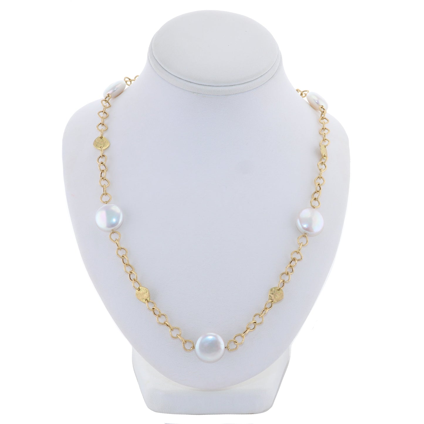 Yvel 18k Yellow Gold Coin Pearl 31.5" Necklace