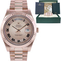 MINT PAPERS Rolex 218235 Day Date II President Rose Gold Concentric Roman 41mm Watch