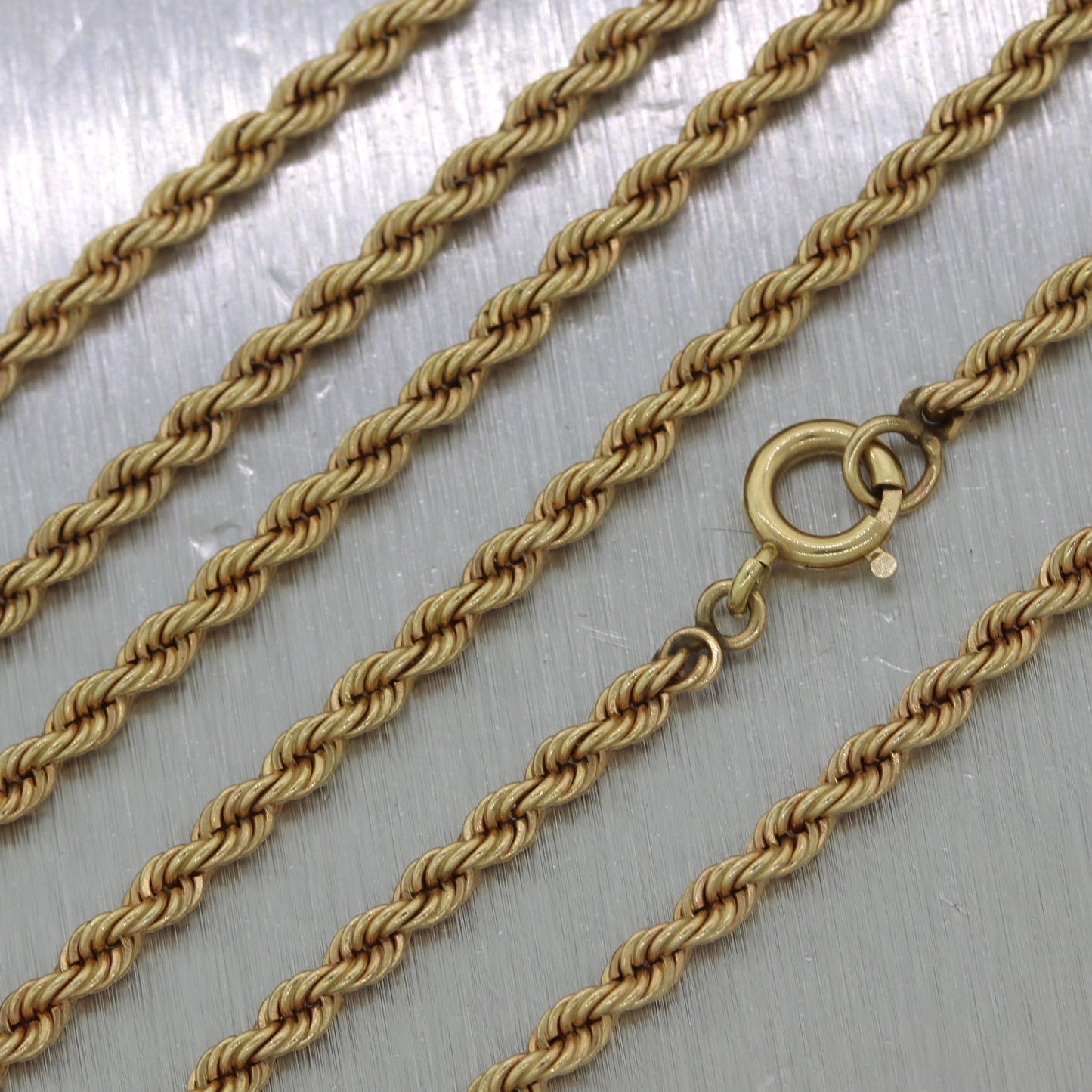Men's 30.23g 14k Yellow Gold Solid Long Rope Chain 32" Necklace