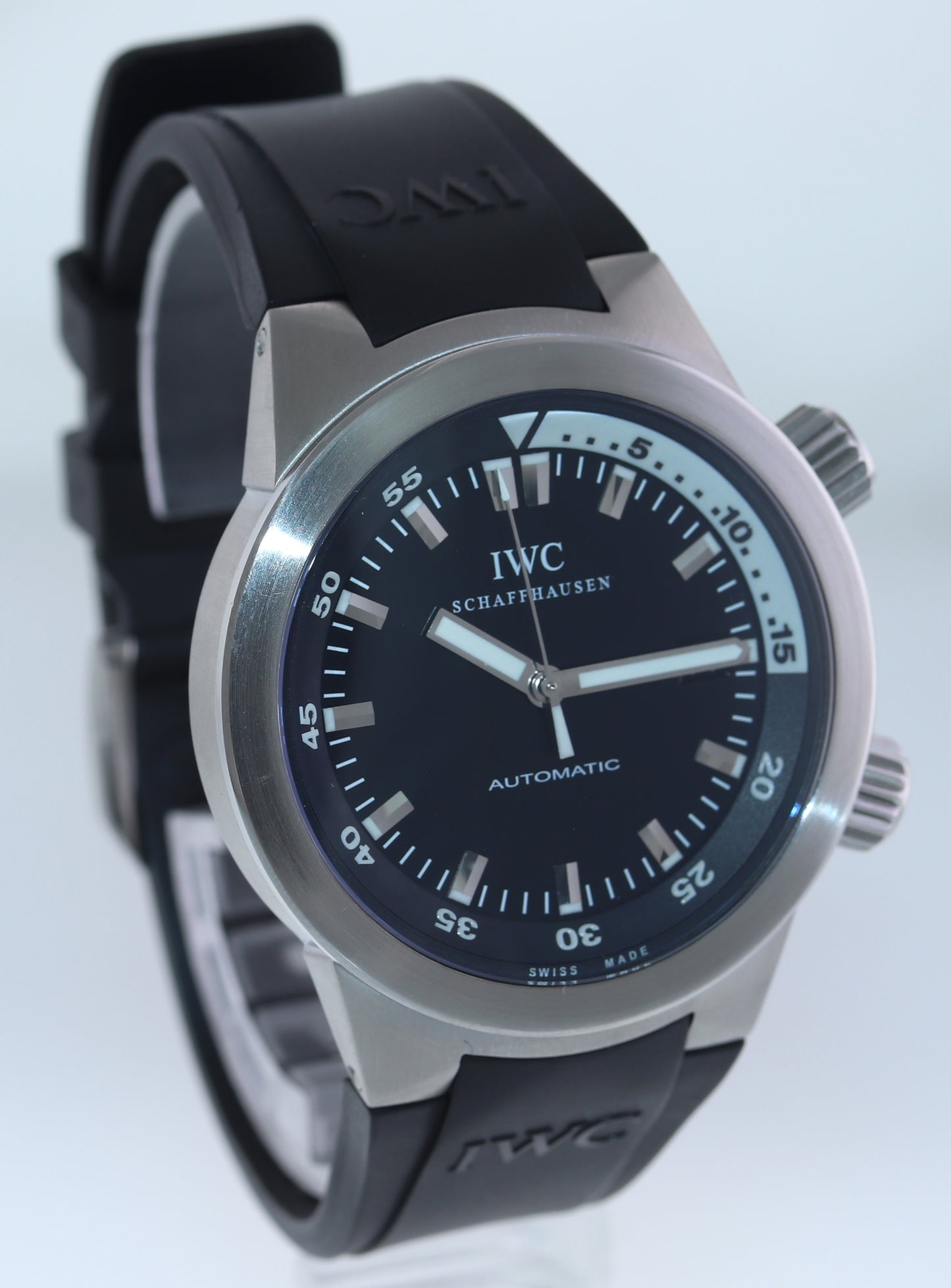IWC Aquatimer 42mm Black Automatic Steel 42mm Date Dive Watch IW3538-04