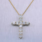 Modern 14k Yellow Gold 3.12ctw Diamond Cross 20" Necklace