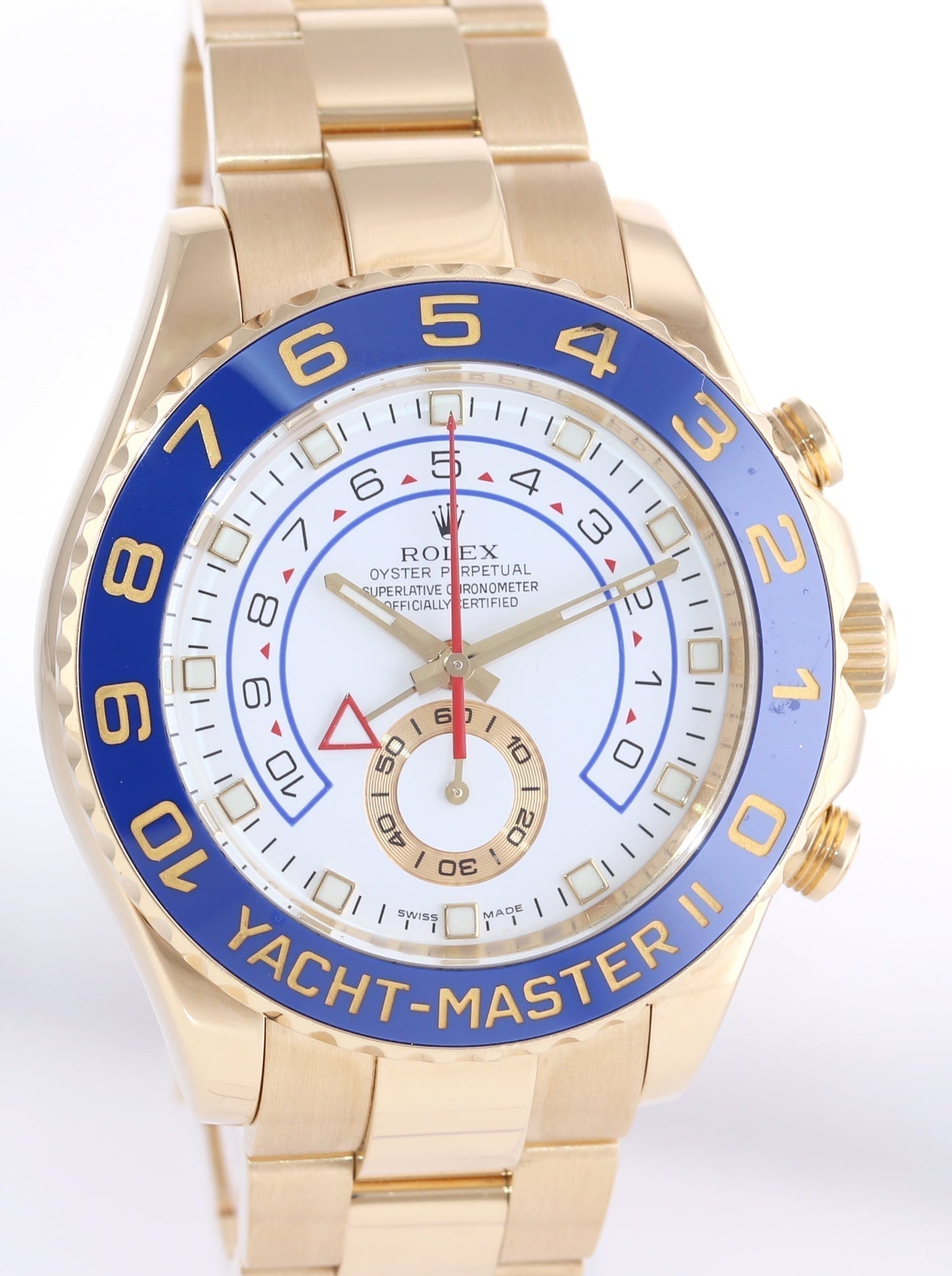 PAPERS BLUE HANDS Rolex Yacht-Master 2 Yellow Gold 116688 44mm Watch Box