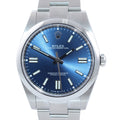 2022 NEW PAPERS Rolex Oyster Perpetual 41mm Blue Stick Oyster Watch 124300 Box