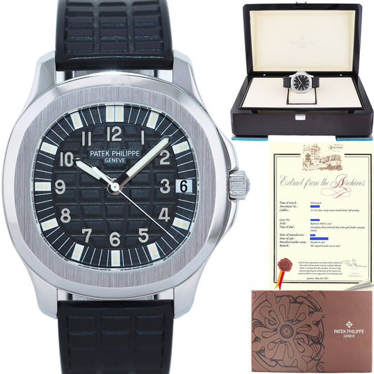 MINT PAPERS Patek Philippe Steel Aquanaut Black Rubber JUMBO 5065 38mm Watch