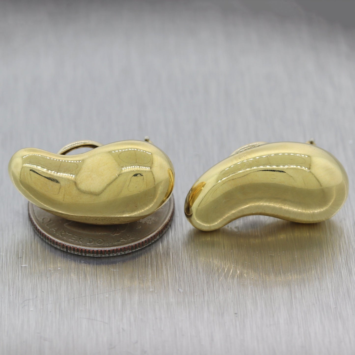 Tiffany & Co. Elsa Peretti 18k Yellow Gold Extra Large Bean Clip-On Earrings