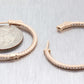 New Modern 14k Rose Gold 1.00ctw Diamond 35mm Hoop In Out Earrings G8