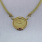 Seidengang Vintage 18k Yellow Gold Diamond & Pink Tourmaline Pegasus Classic 16" Necklace