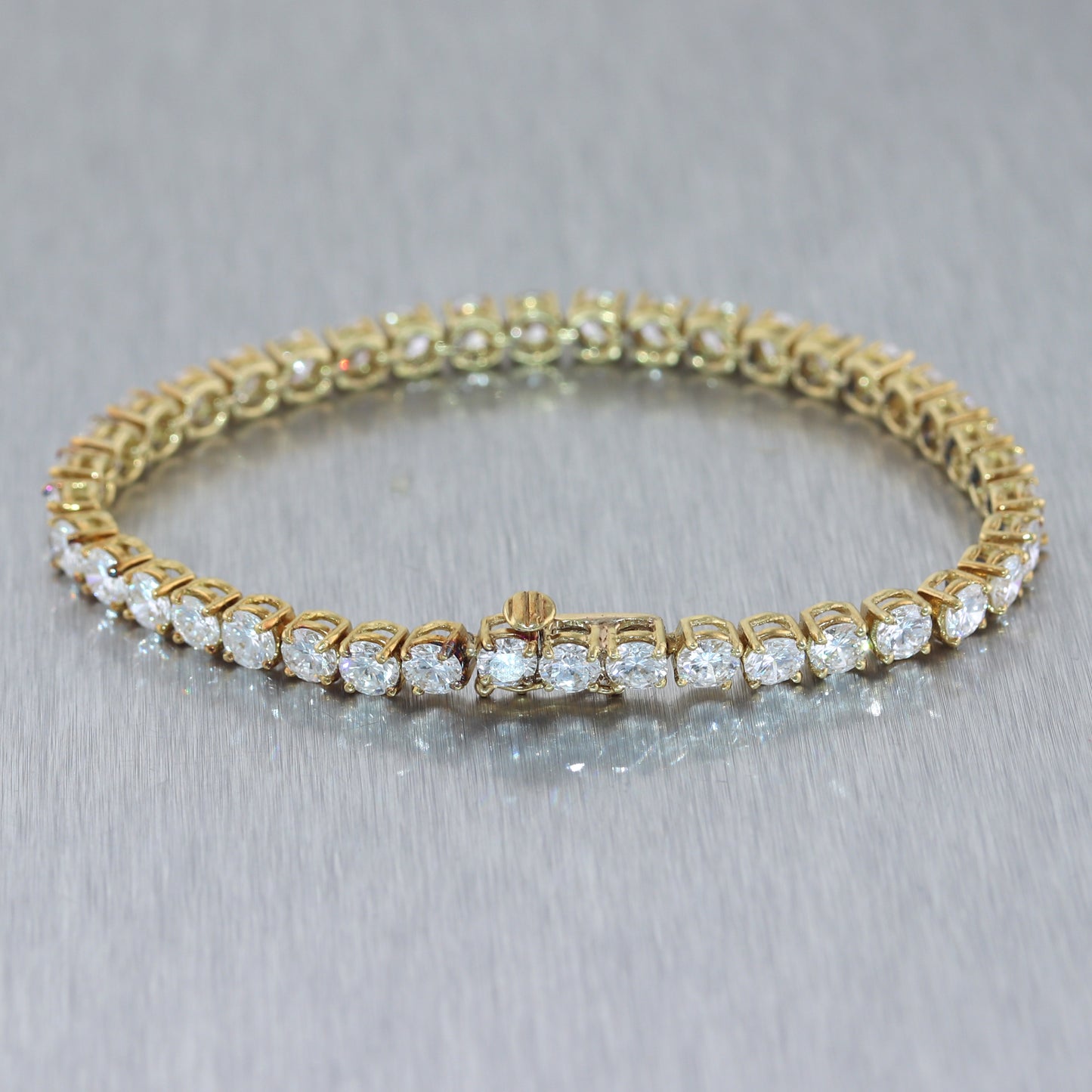 18k Yellow Gold 10ctw Diamond Tennis Bracelet