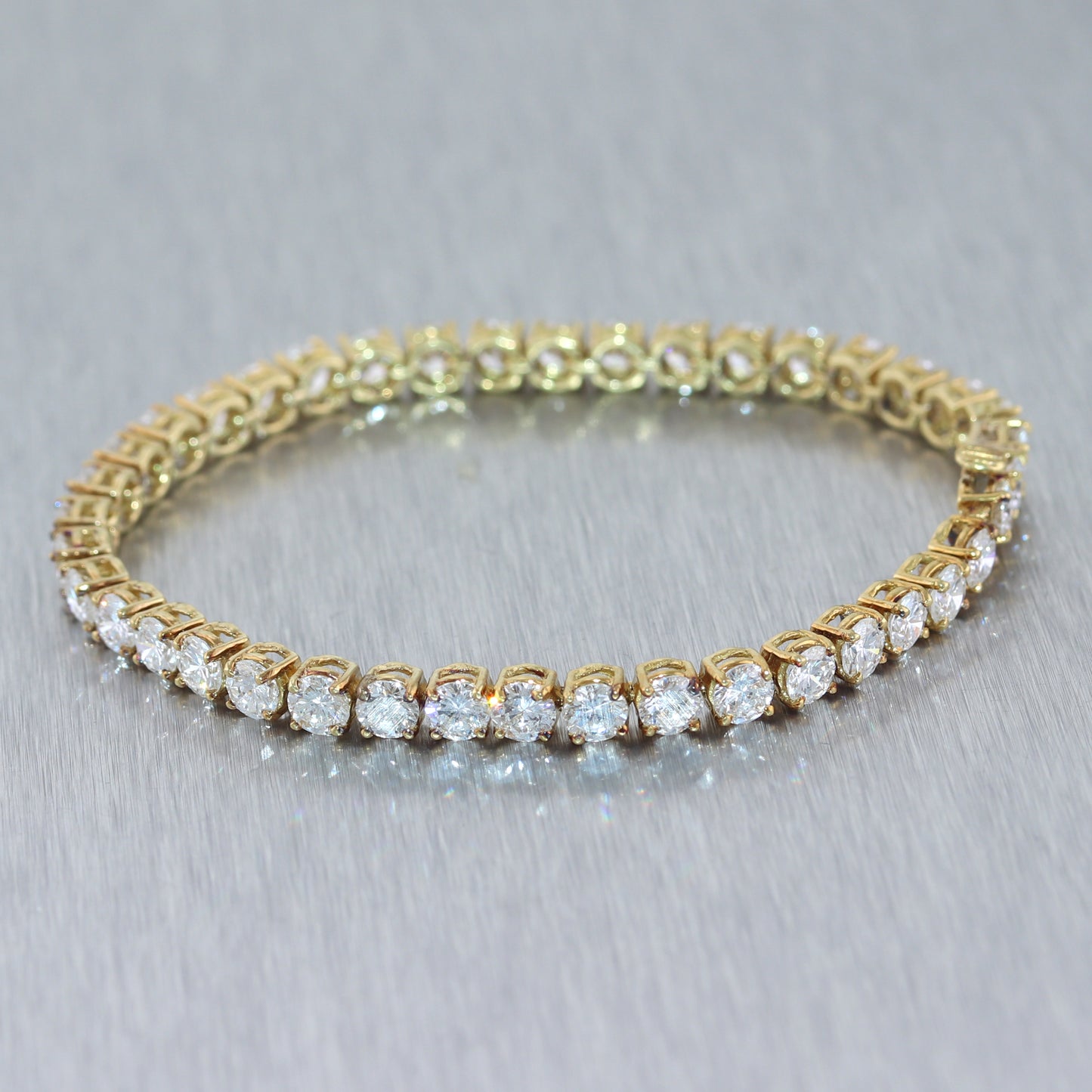 18k Yellow Gold 10ctw Diamond Tennis Bracelet