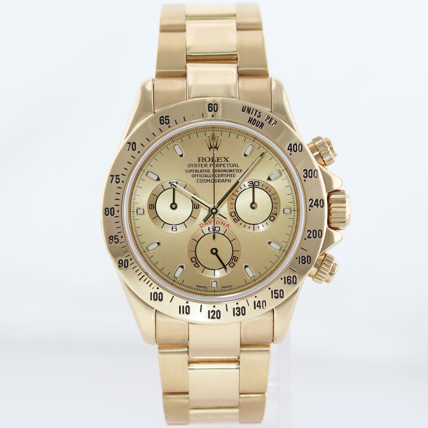 MINT Rolex Daytona 116528 Champagne Chronograph Yellow Gold Watch Box