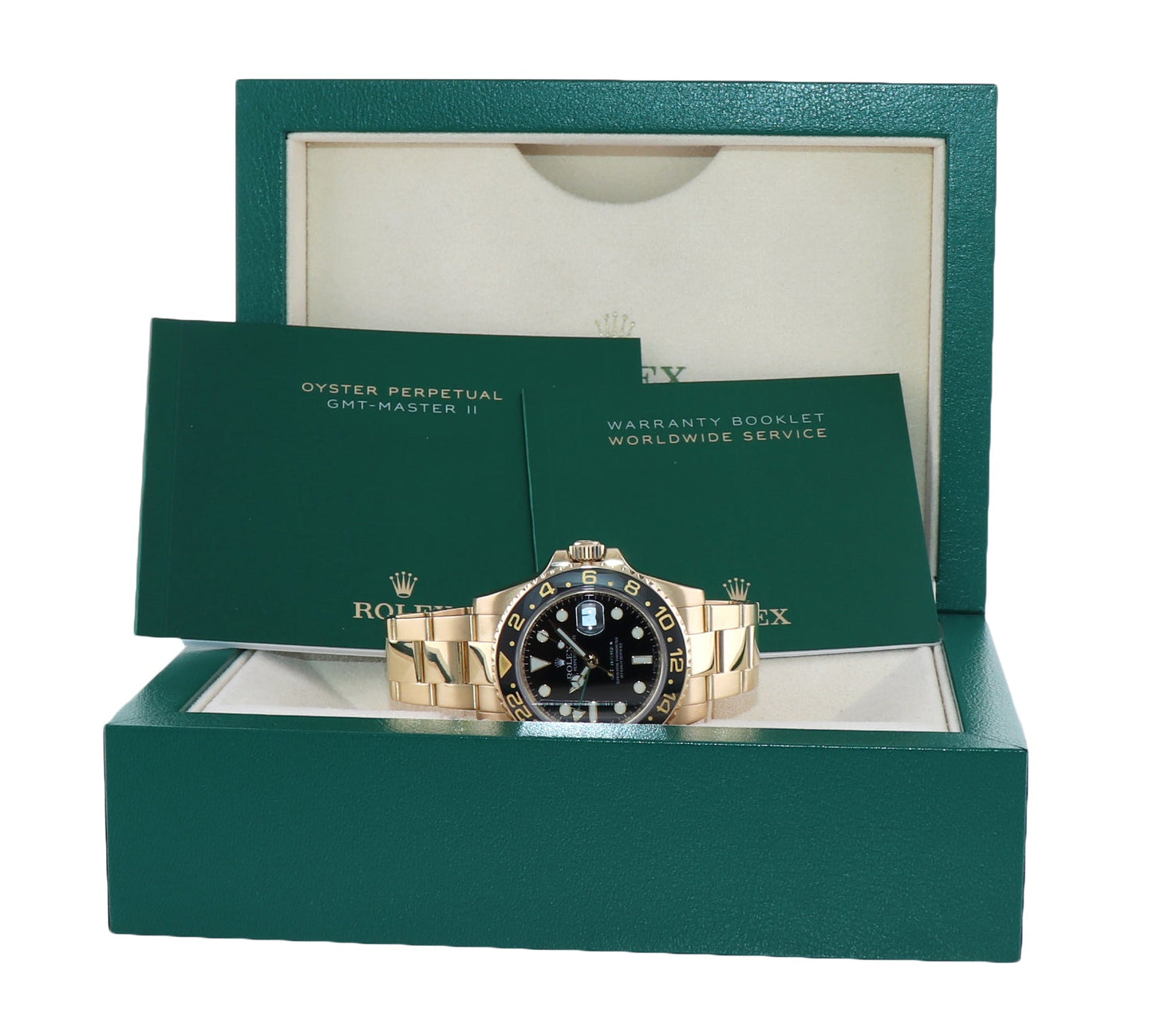 MINT 2018 Rolex GMT-Master 2 Ceramic Black 116718 Yellow Gold 40mm Watch Box