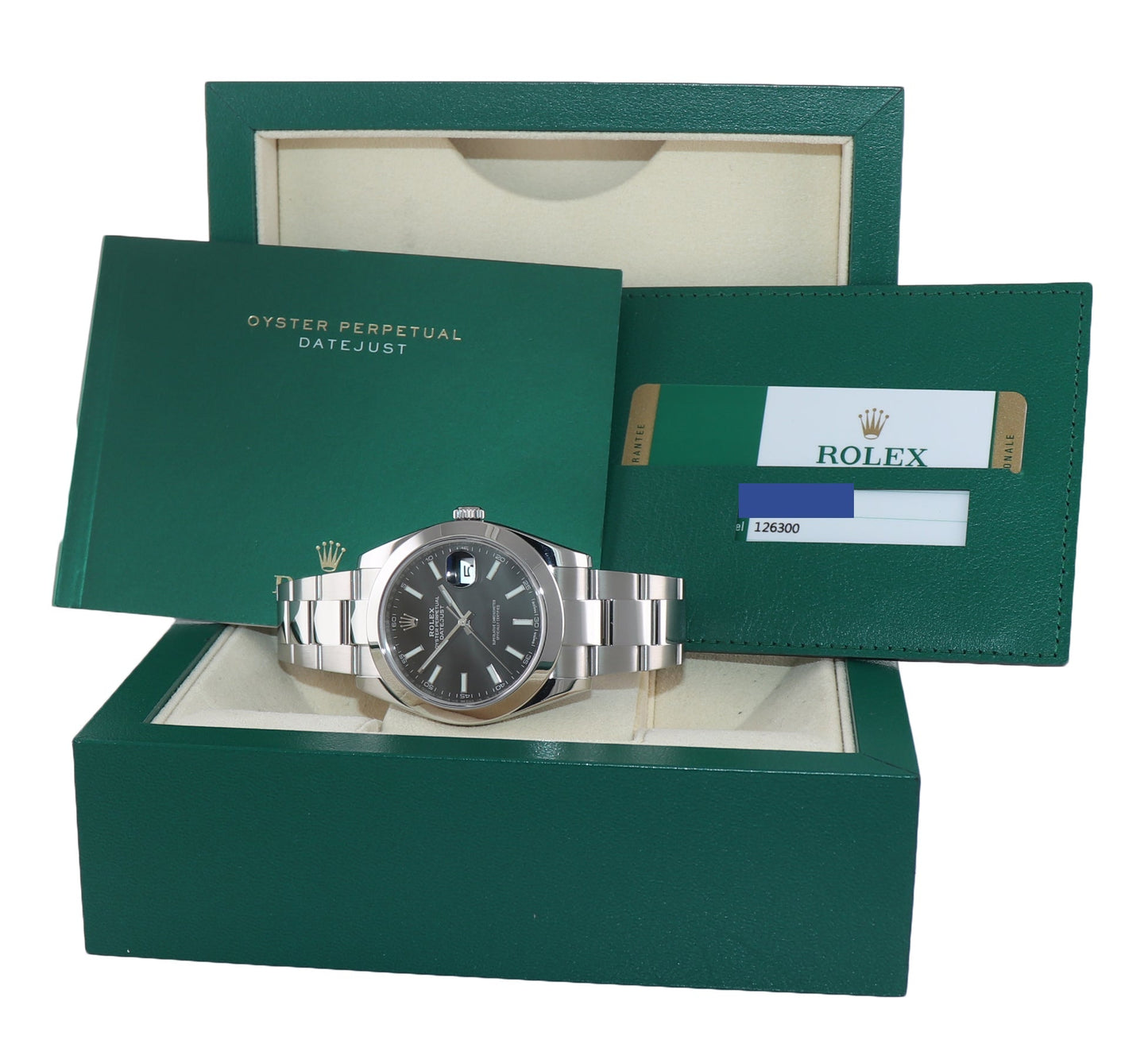2019 PAPERS Rolex DateJust 41 Steel 126300 Black Dial Oyster 41mm Watch Box