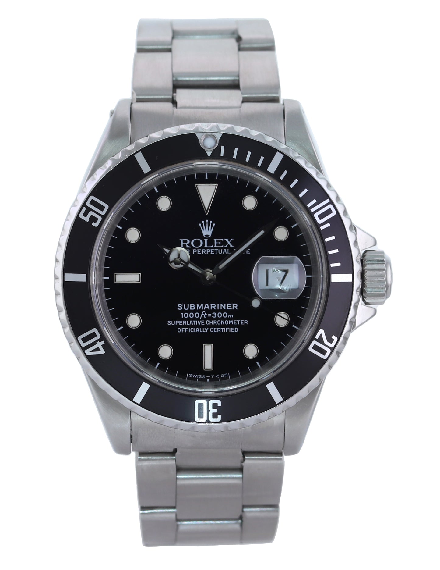 Rolex Submariner Date 16610 Steel Black 40mm Oyster Tritium Watch Box