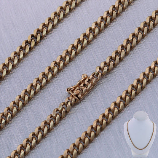 Men's 37.19g 14k Yellow Gold Cuban Link Chain 22" Necklace